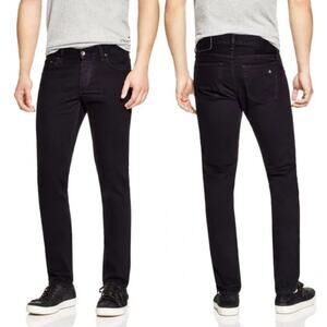 Rag & Bone Men's Jay Button Fly RB 23X Skinny Jeans in Black Resin Size 30